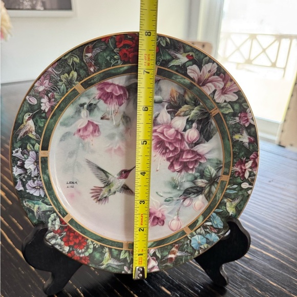 "The Anna's Hummingbird" Lena Liu Ceramic Art Plate 8x8 Vintage Collectible 1992 - Picture 5 of 5